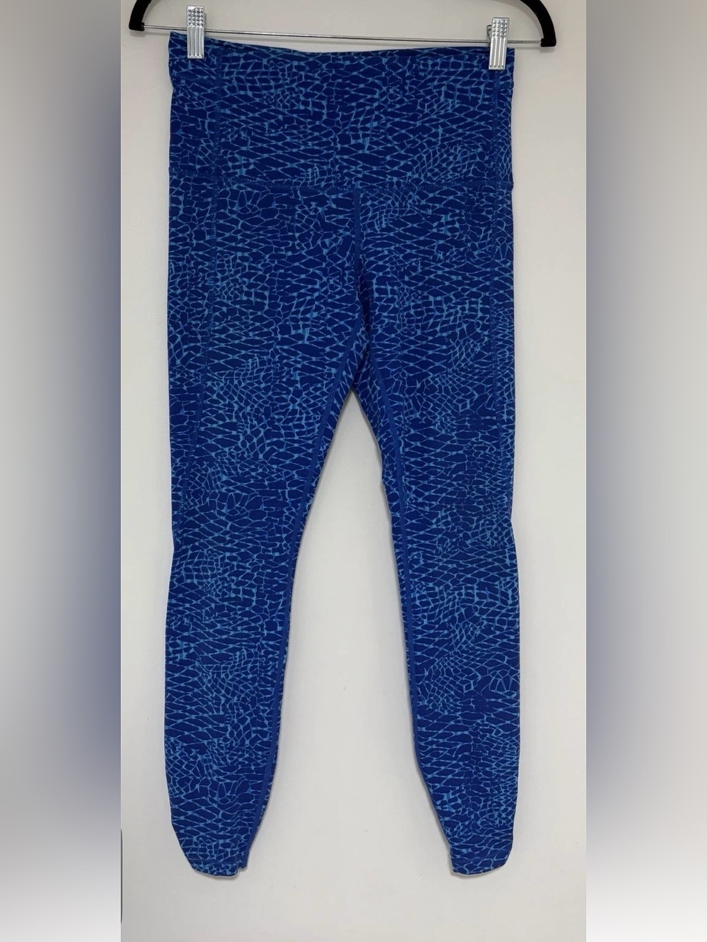Lululemon Women's Size 8 Blue Med-Rise Lace Calf Leggings Yoga Pants
